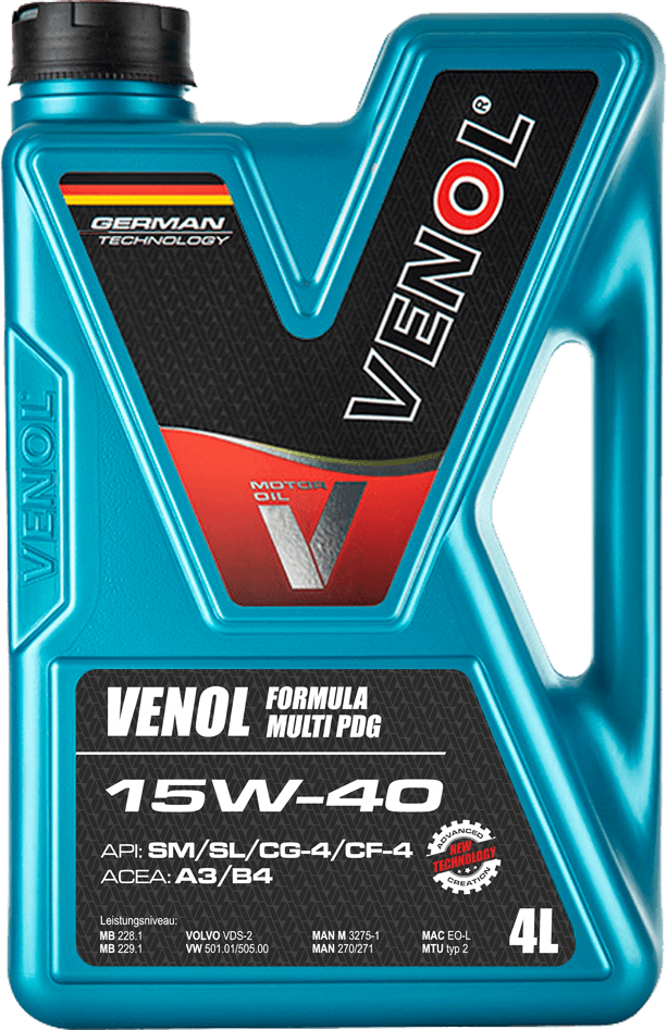 OLEJ SILNIKOWY VENOL FORMULA MULTI PDG SM SL CG 4 CF 4 15W40_4L